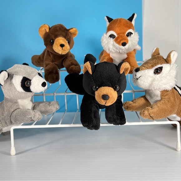 Unipak Tree House 5 Animal Hide-Away Play Set Plush Chipmunk Raccoon Fox 2 Bears - Picture 14 of 17